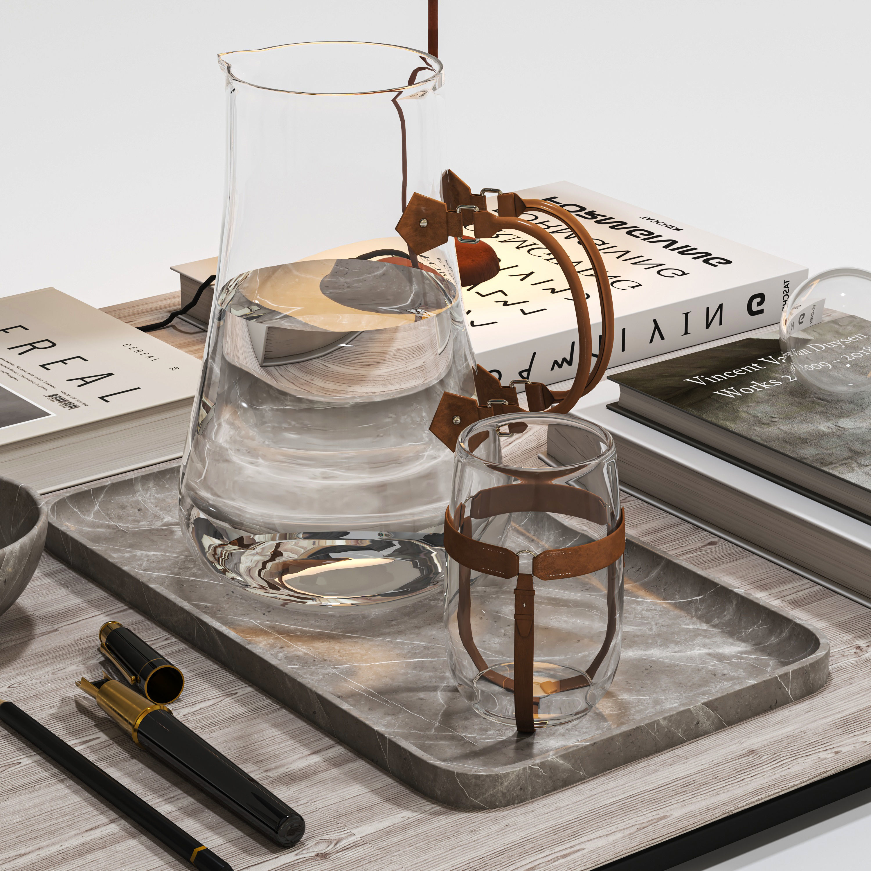 Decorative set zaha 03 Low-poly 3D model_2