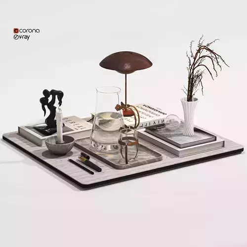 Decorative set zaha 03 Low-poly 3D model
