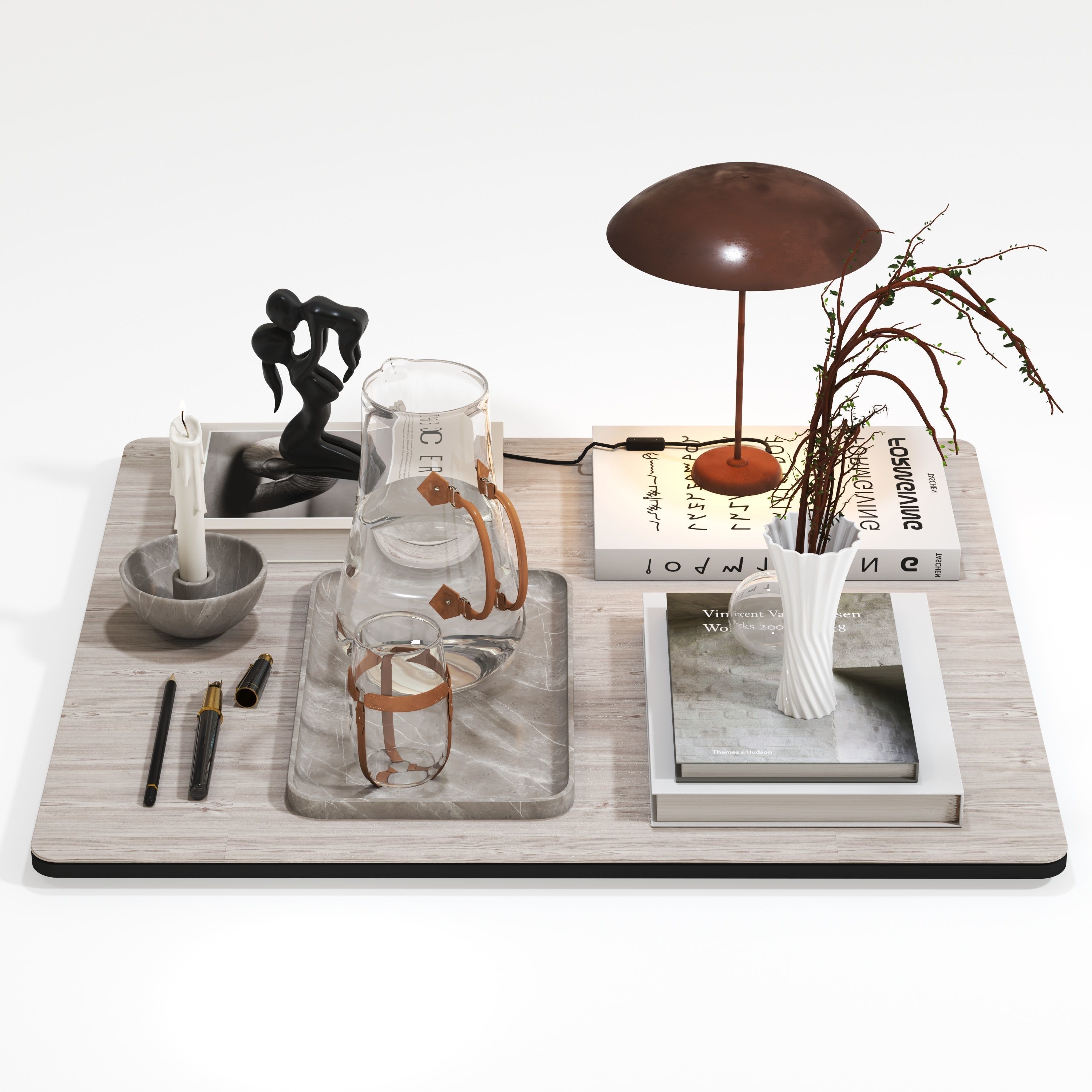 Decorative set zaha 03 Low-poly 3D model_1