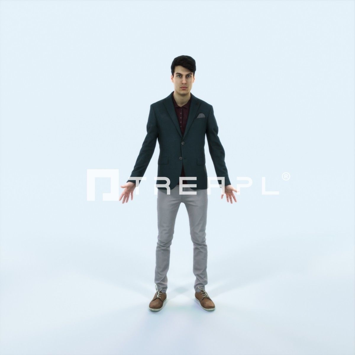 Prime J Animated Rigged Casual Man Low-poly 3D model_1