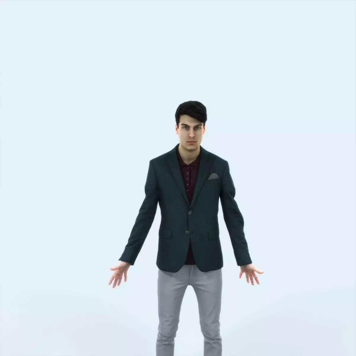 Prime J Animated Rigged Casual Man Low-poly 3D model_0