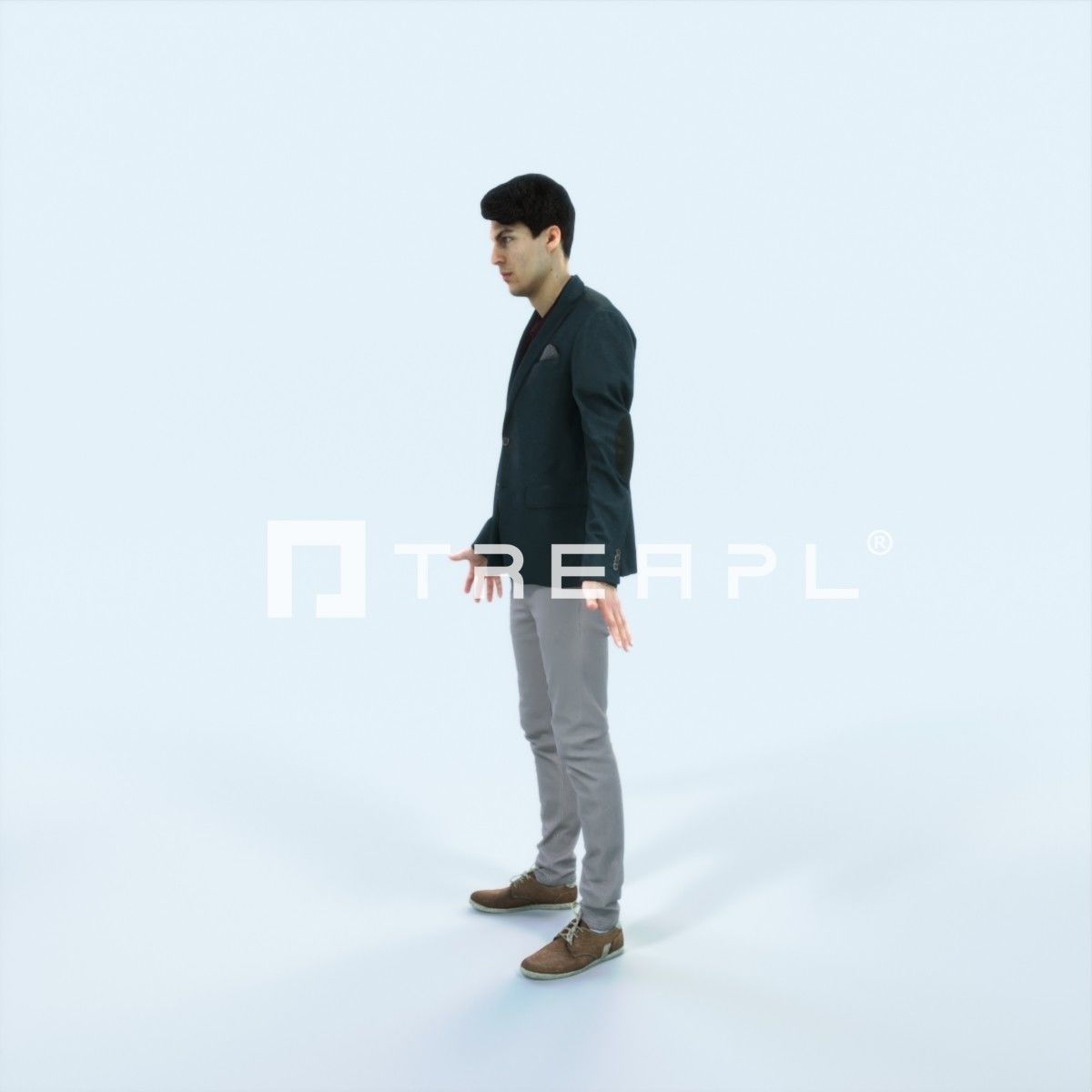 Prime J Animated Rigged Casual Man Low-poly 3D model_5