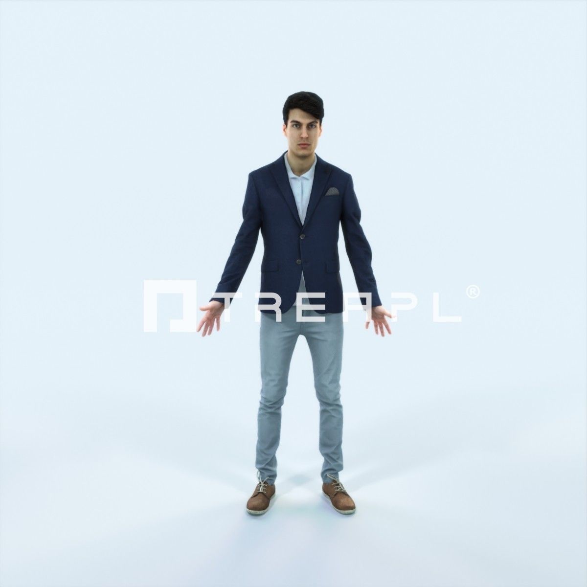 Prime G Animated Rigged Casual Man Low-poly 3D model_1