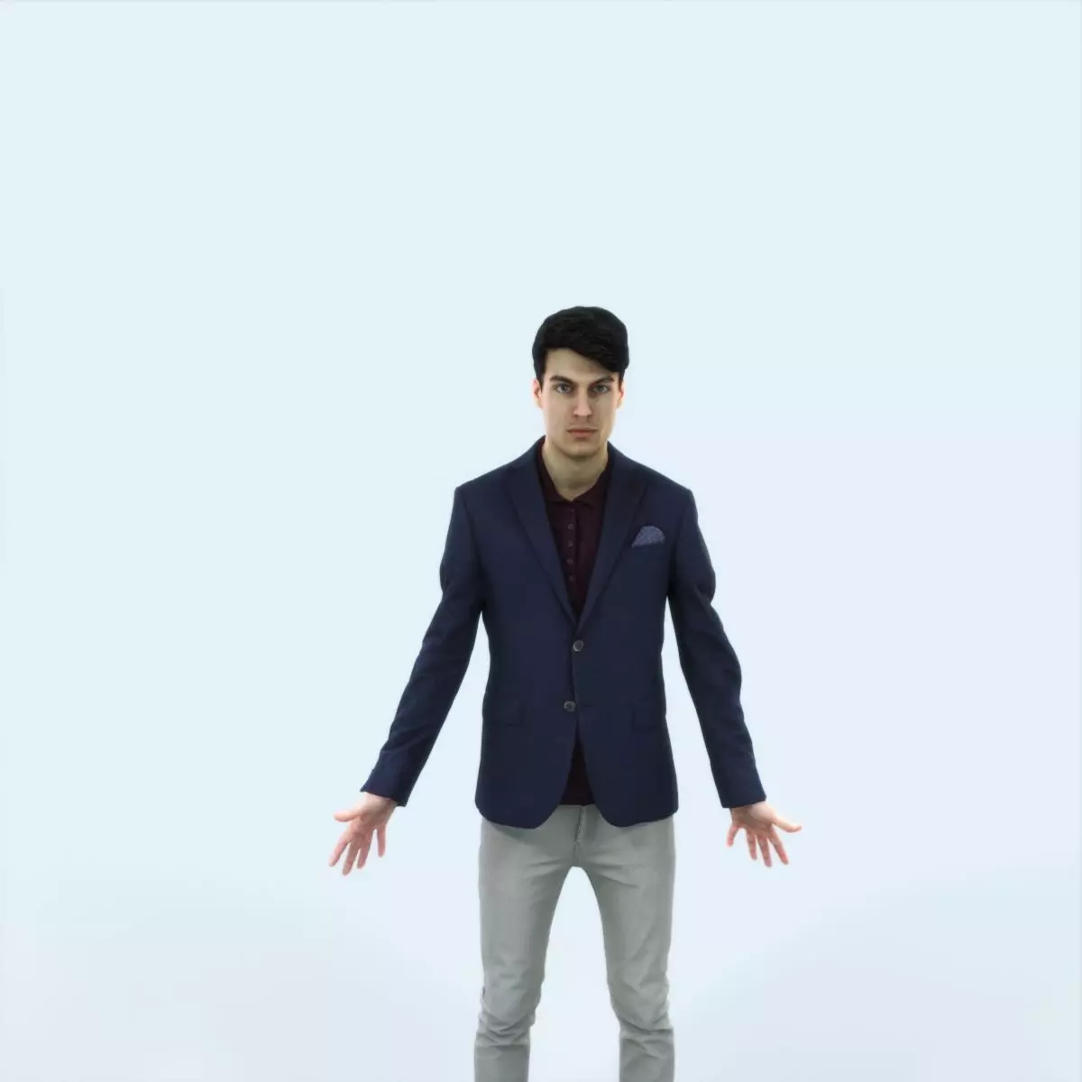 Prime E Animated Rigged Casual Man Low-poly 3D model_0