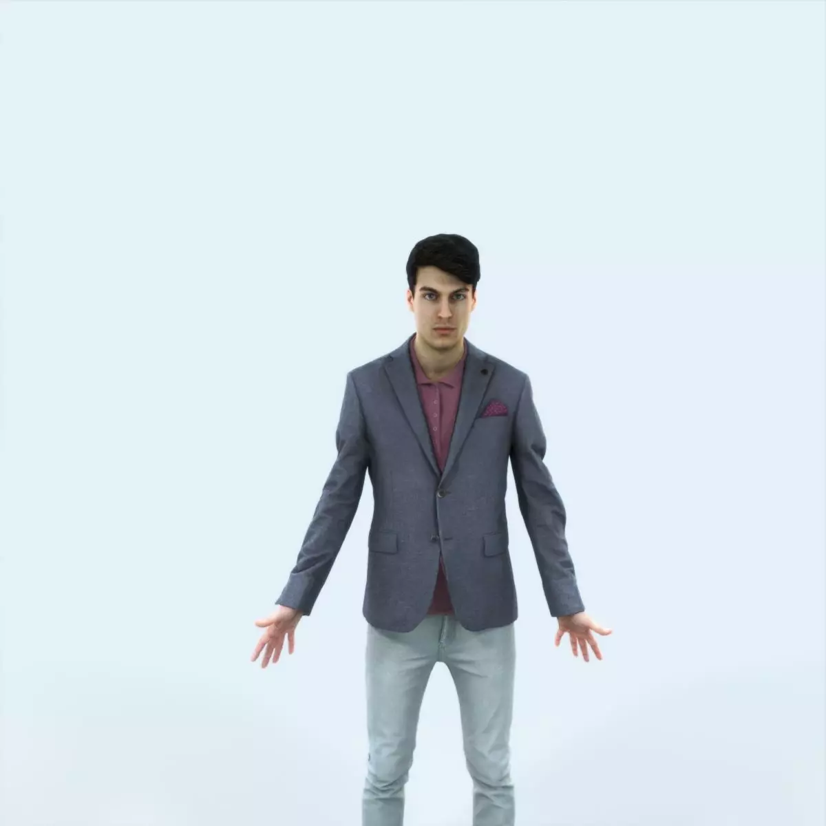 Prime D Animated Rigged Casual Man Low-poly 3D model_0