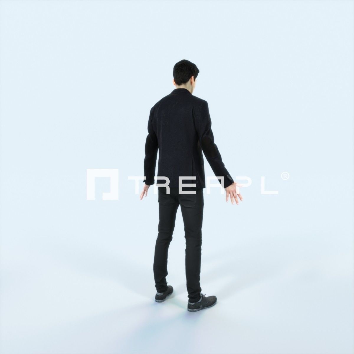 Prime B Animated Rigged Casual Man Low-poly 3D model_3