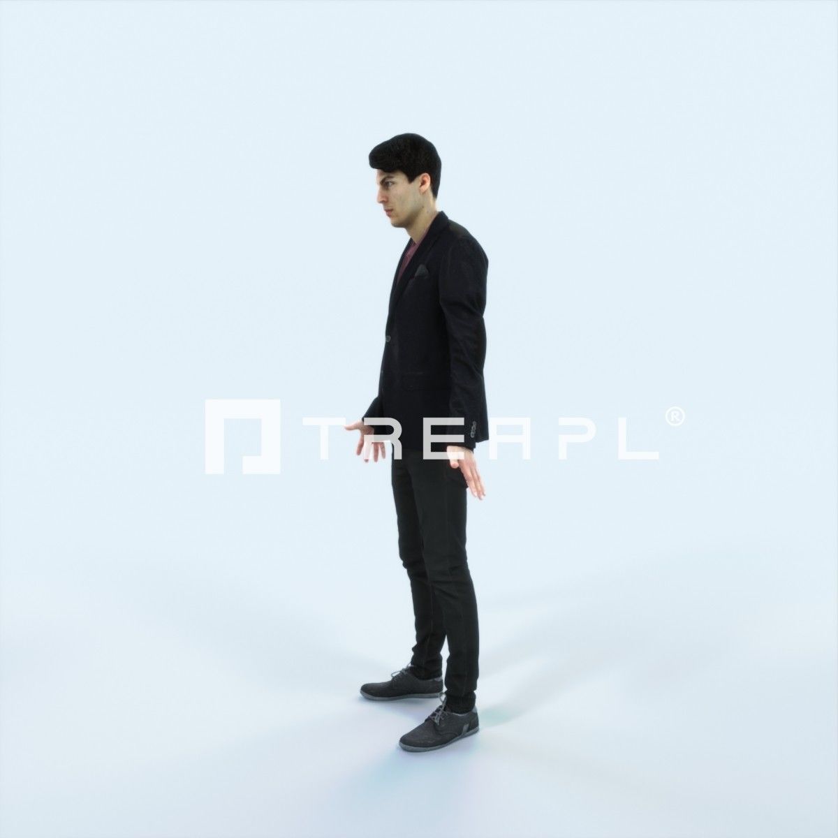 Prime B Animated Rigged Casual Man Low-poly 3D model_5