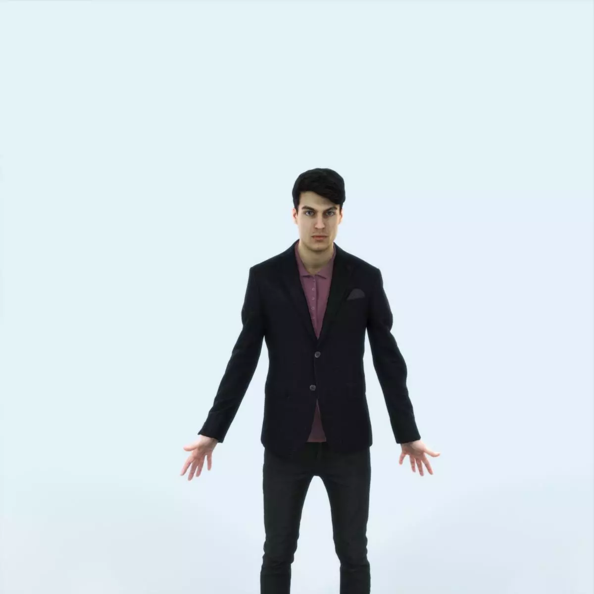 Prime B Animated Rigged Casual Man Low-poly 3D model_0