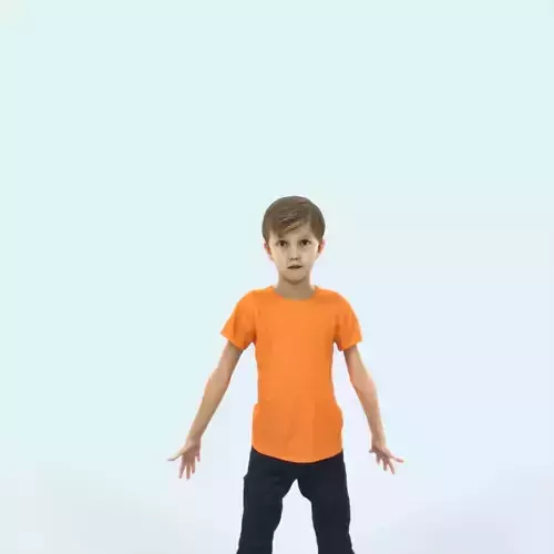 Story 01L Animated Rigged Casual Boy Low-poly 3D model
