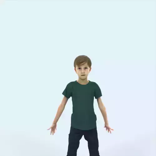 Story 01J Animated Rigged Casual Boy Low-poly 3D model