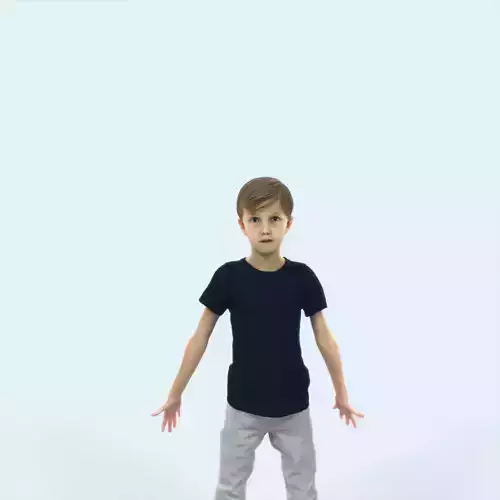 Story 01I Animated Rigged Casual Boy Low-poly 3D model