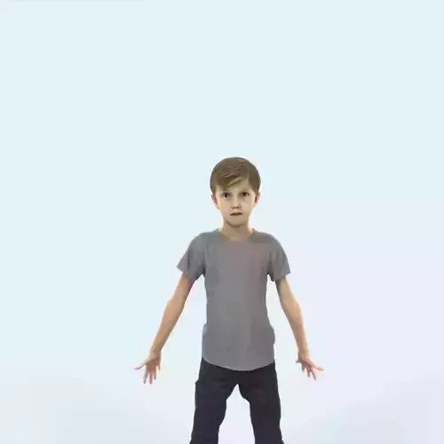 Story 01G Animated Rigged Casual Boy Low-poly 3D model