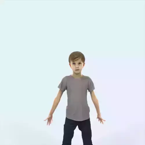 Story 01E Animated Rigged Casual Boy Low-poly 3D model