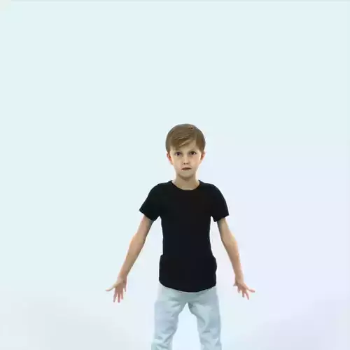 Story 01D Animated Rigged Casual Boy Low-poly 3D model