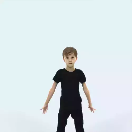 Story 01B Animated Rigged Casual Boy Low-poly 3D model