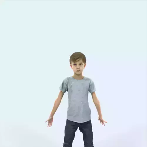 Story 01A Animated Rigged Casual Boy Low-poly 3D model