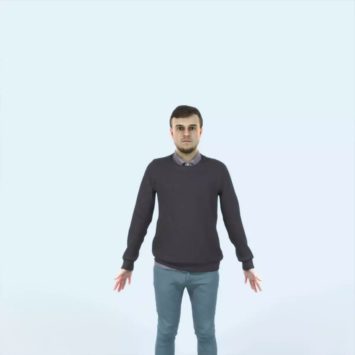 Veracity I Animated Rigged Casual Man Low-poly 3D model
