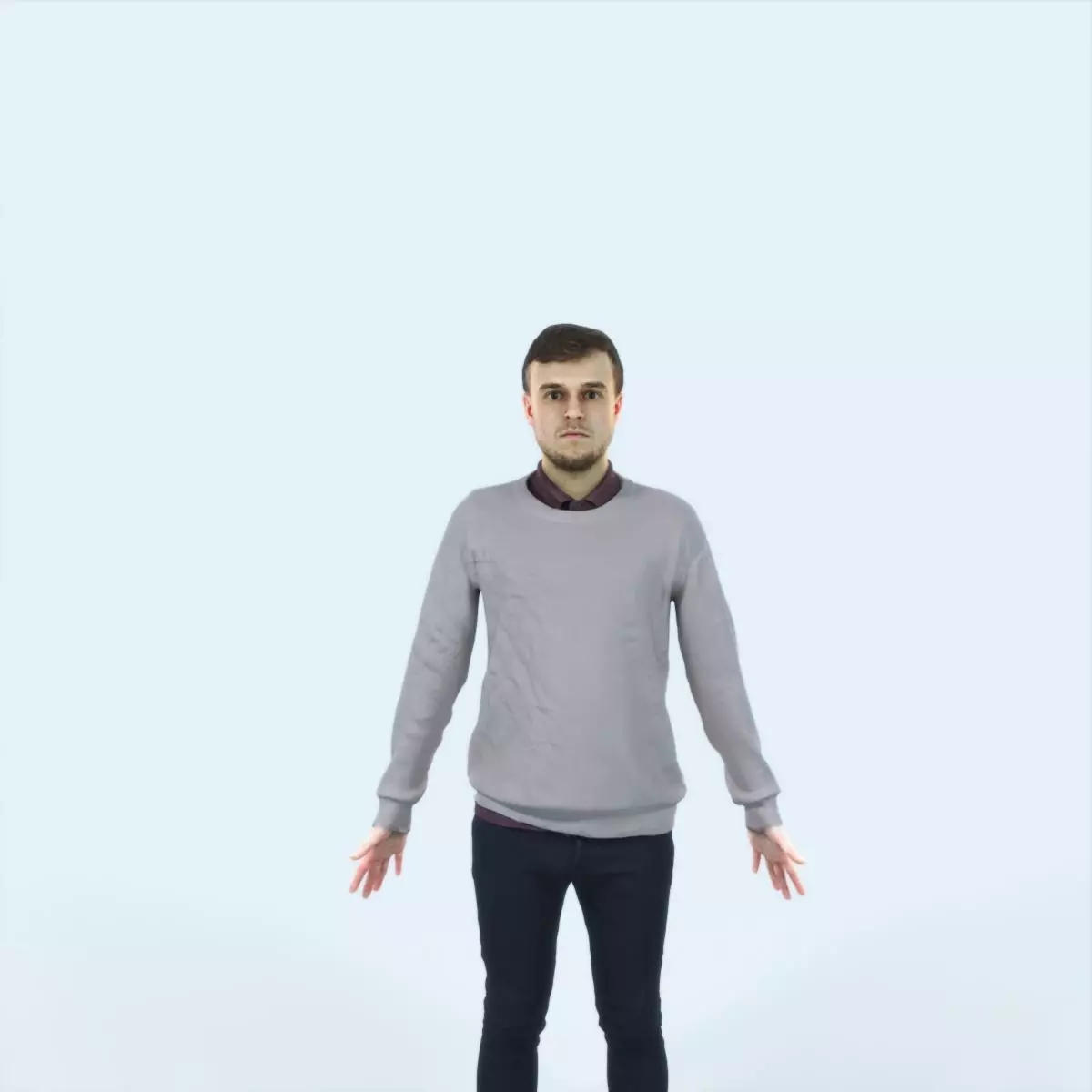 Veracity F Animated Rigged Casual Man Low-poly 3D model