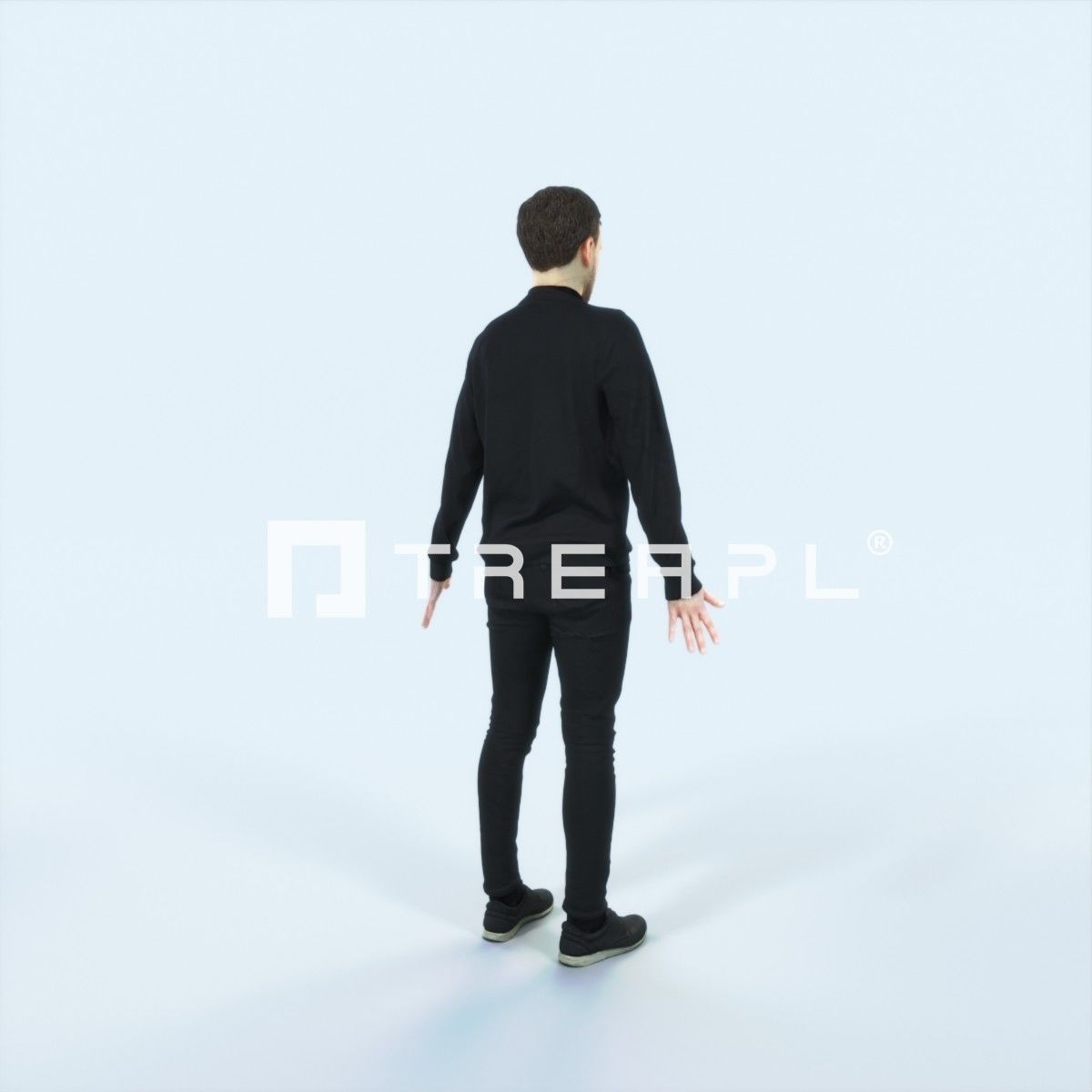 Veracity B Animated Rigged Casual Man Low-poly 3D model_3