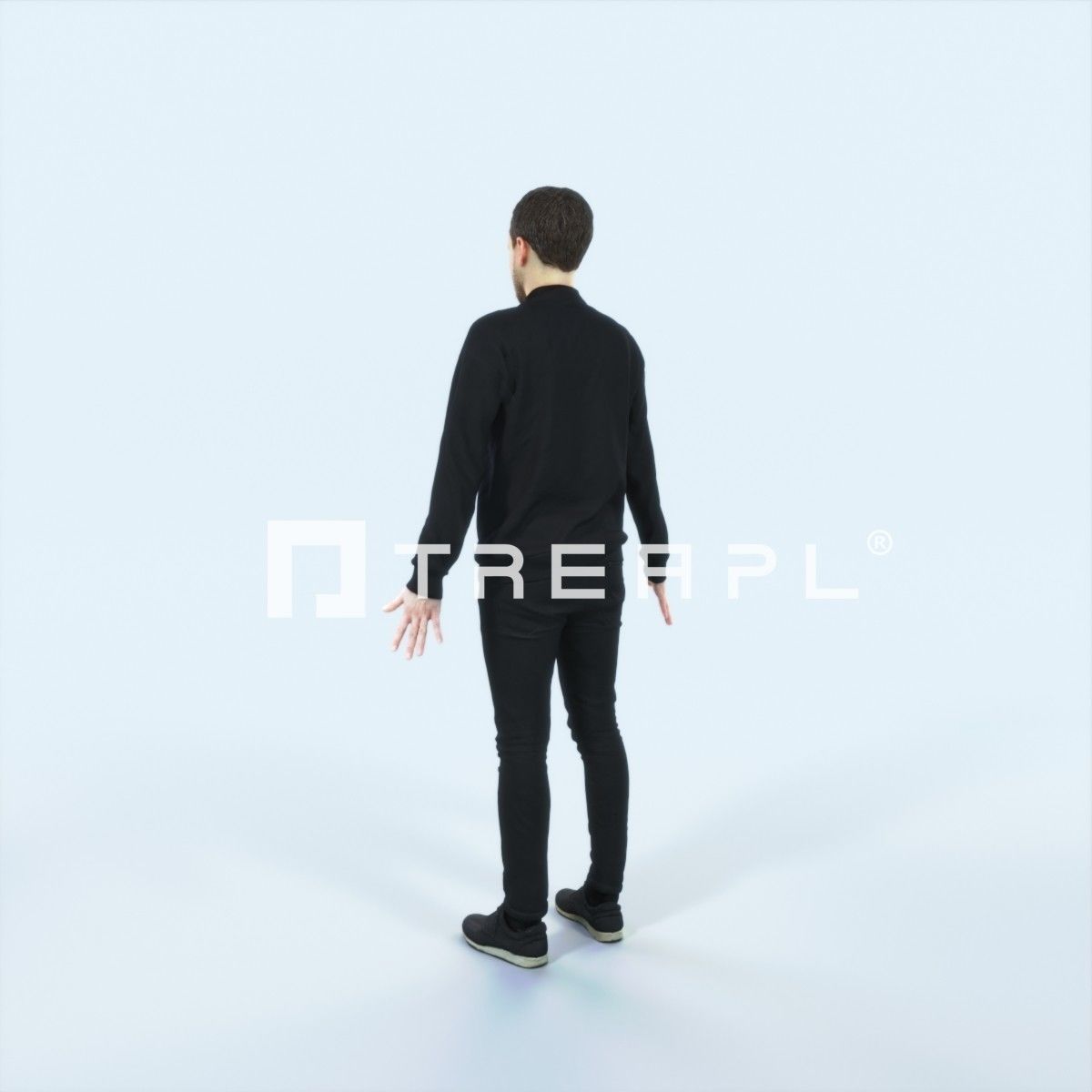 Veracity B Animated Rigged Casual Man Low-poly 3D model_4