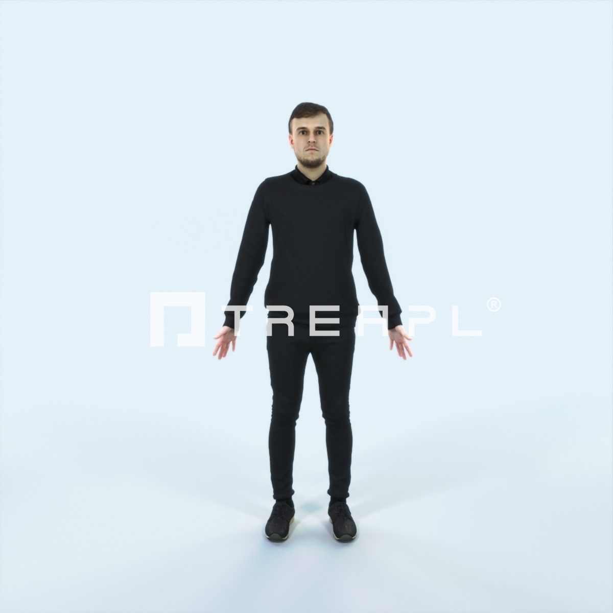 Veracity B Animated Rigged Casual Man Low-poly 3D model_1