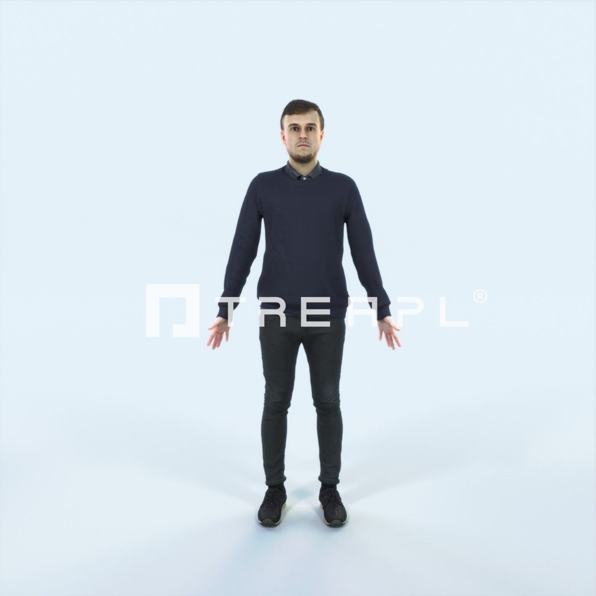 Veracity A Animated Rigged Casual Man Low-poly 3D model_3