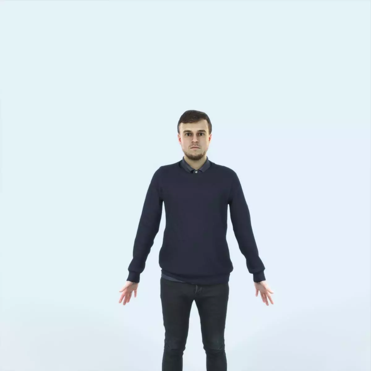 Veracity A Animated Rigged Casual Man Low-poly 3D model_0