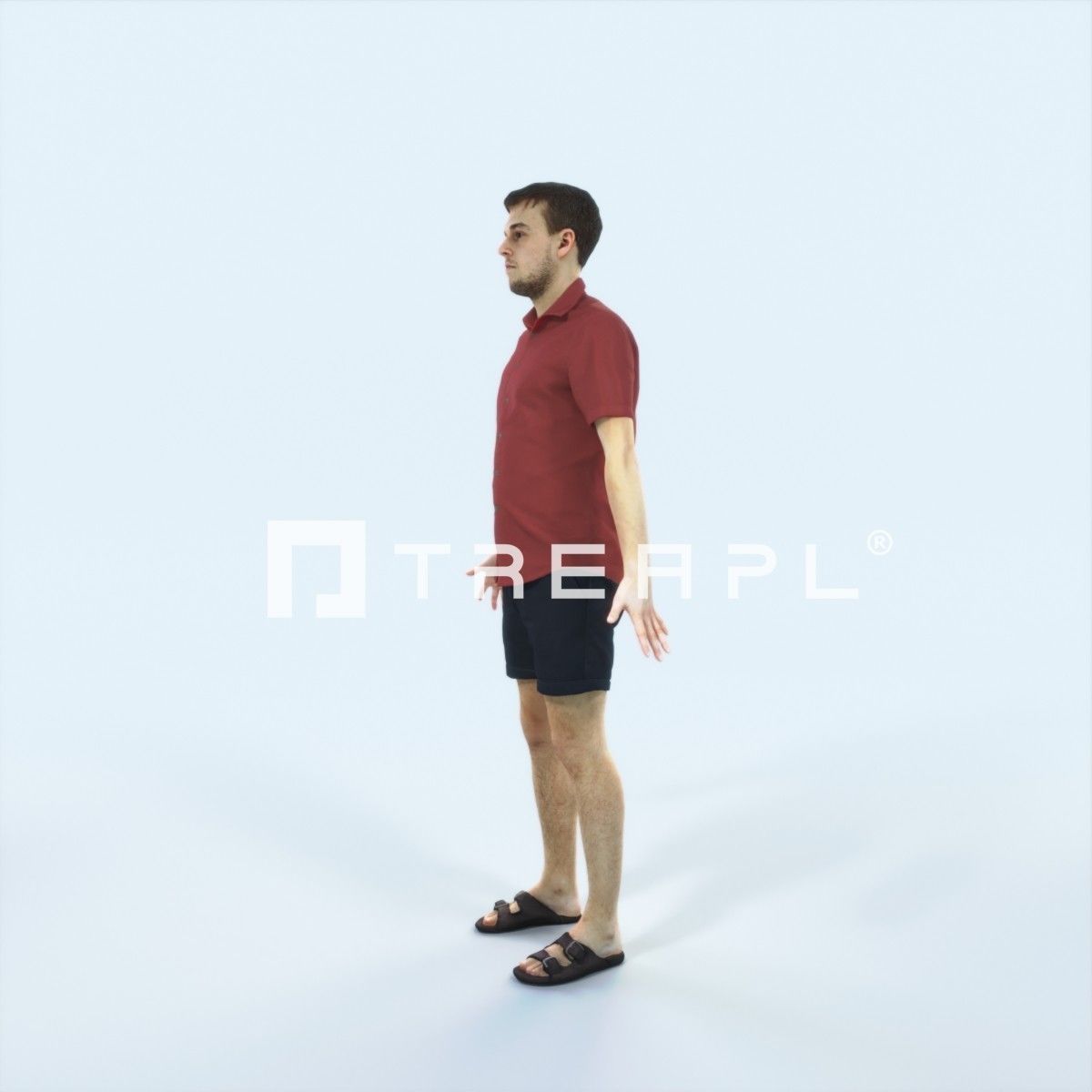 Veracity L Animated Rigged Summer Casual Man Low-poly 3D model_5