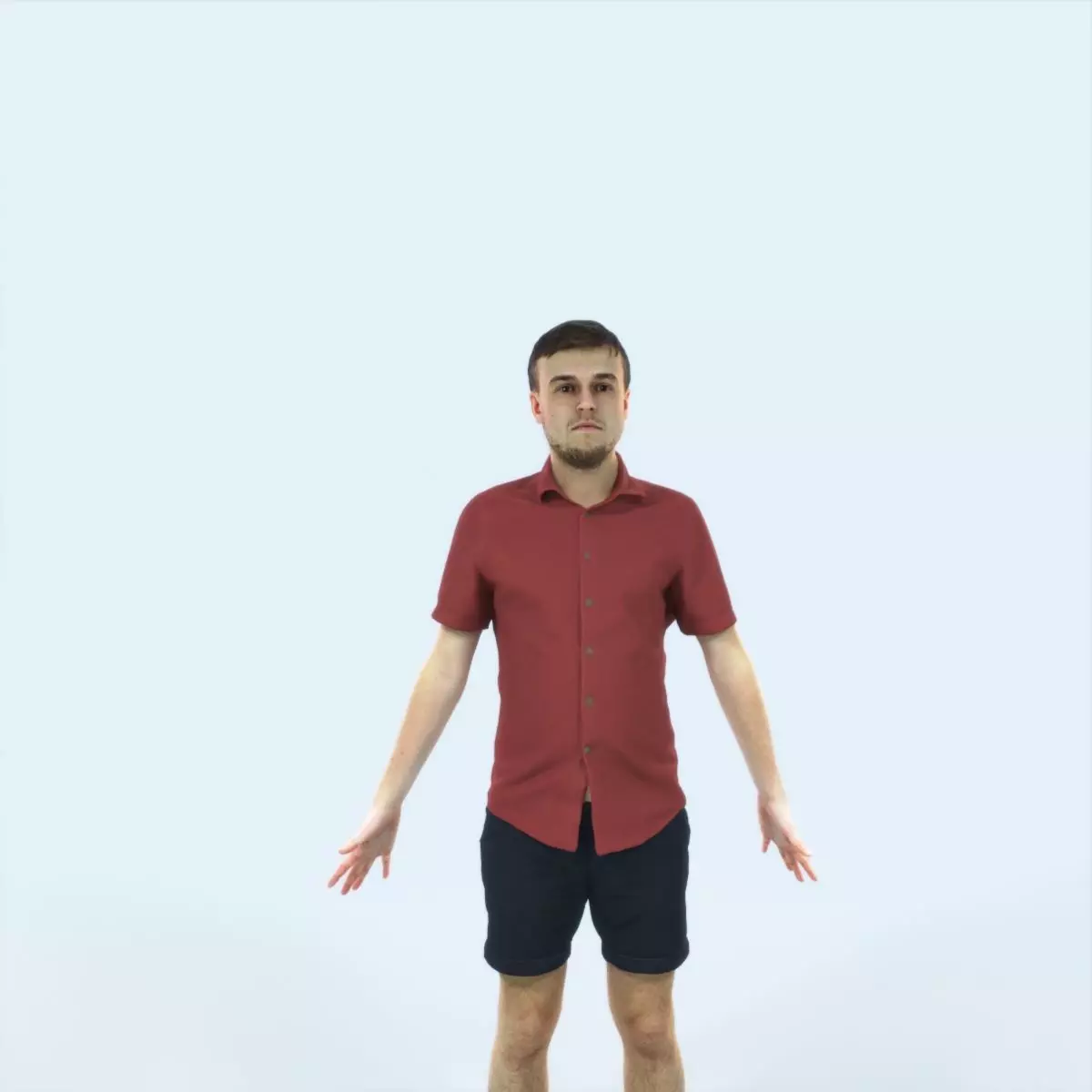 Veracity L Animated Rigged Summer Casual Man Low-poly 3D model_0