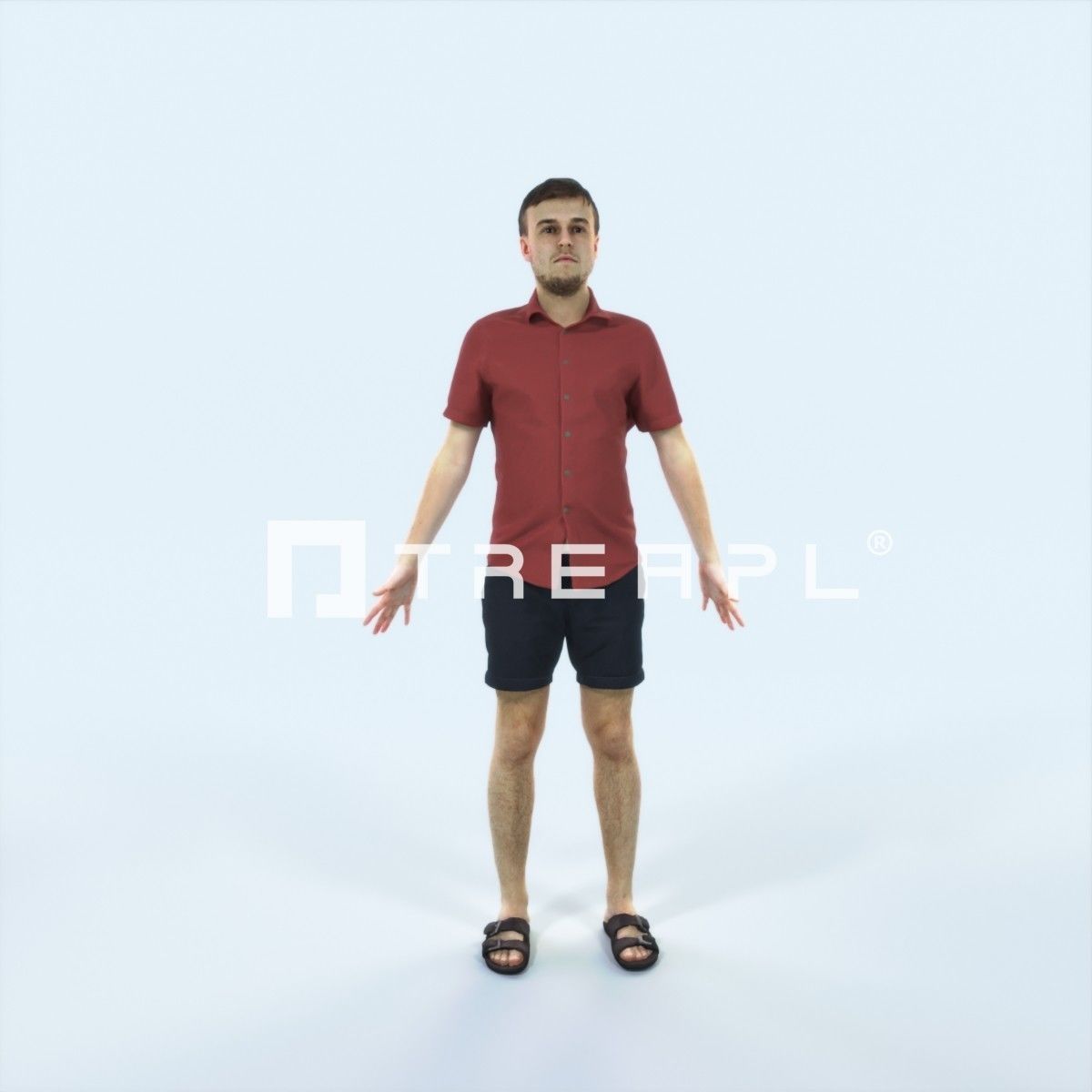 Veracity L Animated Rigged Summer Casual Man Low-poly 3D model_1