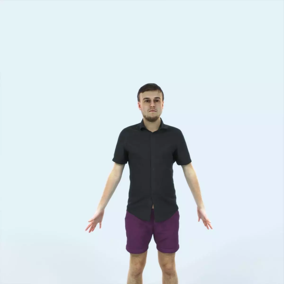 Veracity K Animated Rigged Summer Casual Man Low-poly 3D model