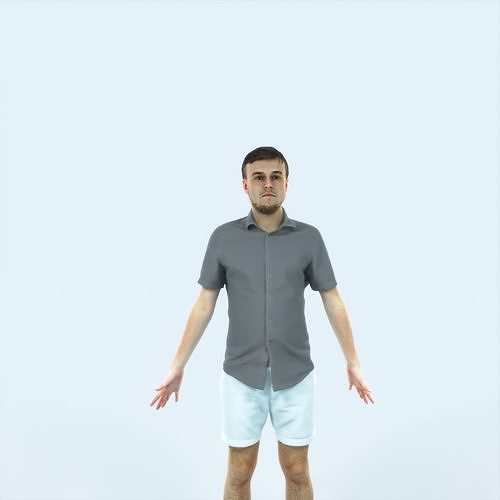 Veracity D Animated Rigged Summer Casual Man Low-poly 3D model