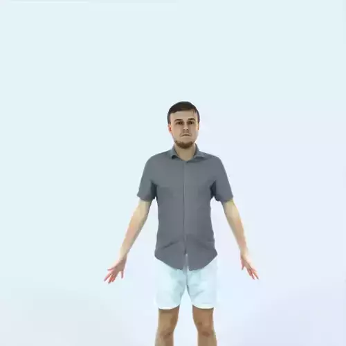 Veracity D Animated Rigged Summer Casual Man Low-poly 3D model
