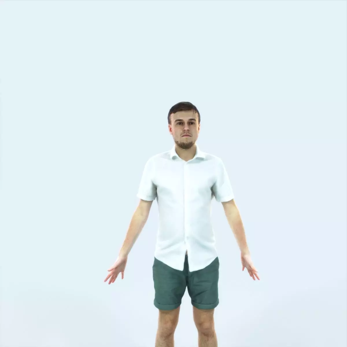 Veracity A Animated Rigged Summer Casual Man Low-poly 3D model_0