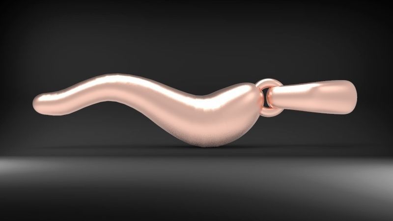 3D Italian Horn Pendant charm necklace jewelry  print model 3D print model_7