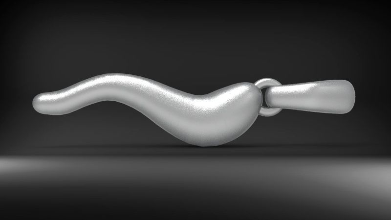 3D Italian Horn Pendant charm necklace jewelry  print model 3D print model_3