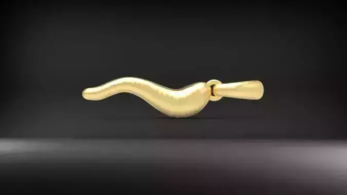 3D Italian Horn Pendant charm necklace jewelry  print model 3D print model