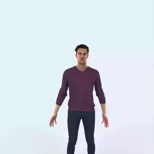 Virtue K Animated Rigged Casual Man Low-poly 3D model