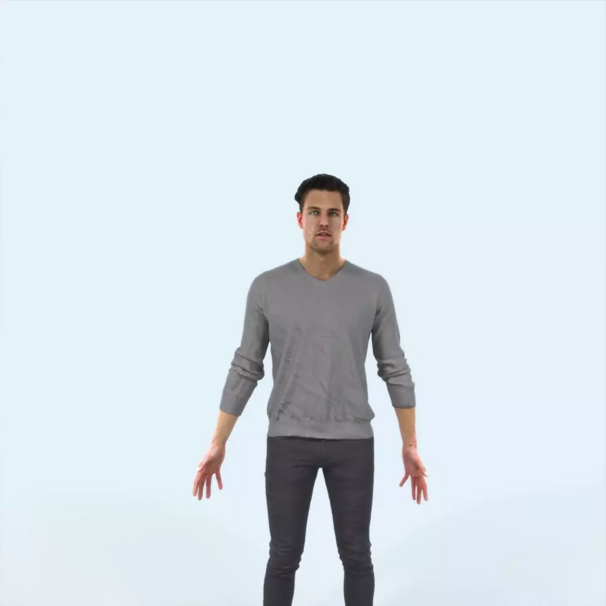 Virtue E Animated Rigged Casual Man Low-poly 3D model_0