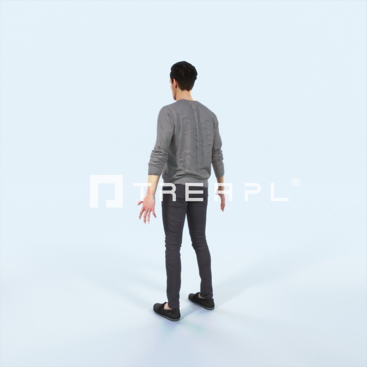 Virtue E Animated Rigged Casual Man Low-poly 3D model_4