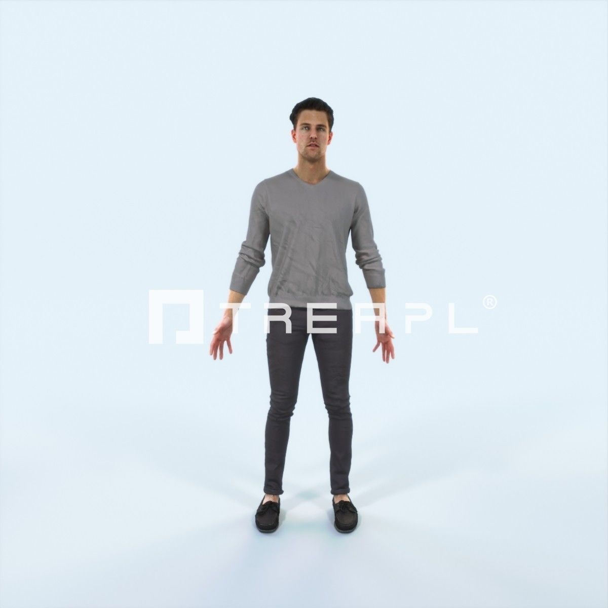 Virtue E Animated Rigged Casual Man Low-poly 3D model_1