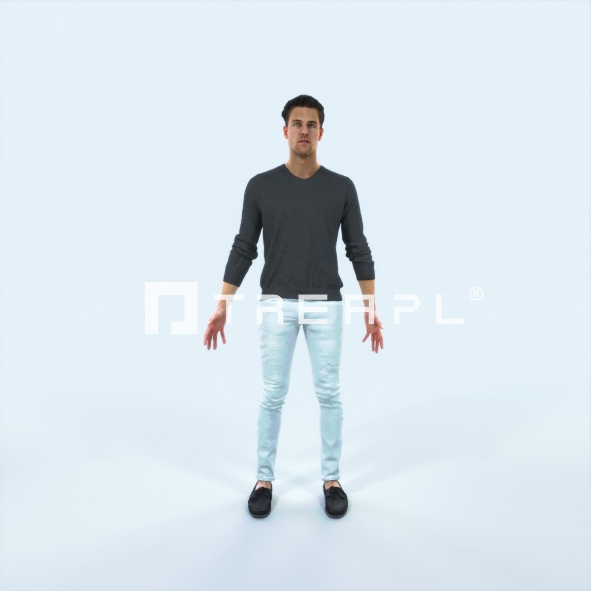 Virtue D Animated Rigged Casual Man Low-poly 3D model_1