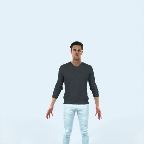 Virtue D Animated Rigged Casual Man Low-poly 3D model