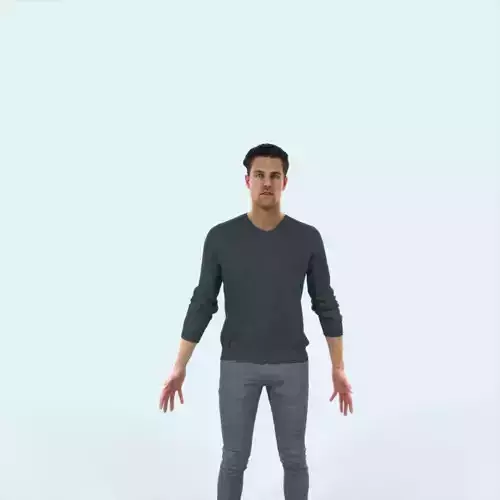 Virtue C Animated Rigged Casual Man Low-poly 3D model