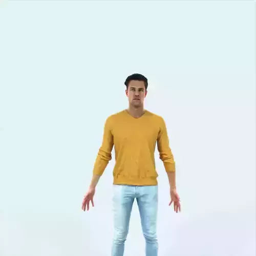 Virtue A Animated Rigged Casual Man Low-poly 3D model