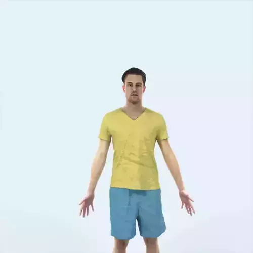 Virtue J Animated Rigged Sports Man Low-poly 3D model