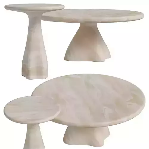 CB2 Espira Round Cream Tables