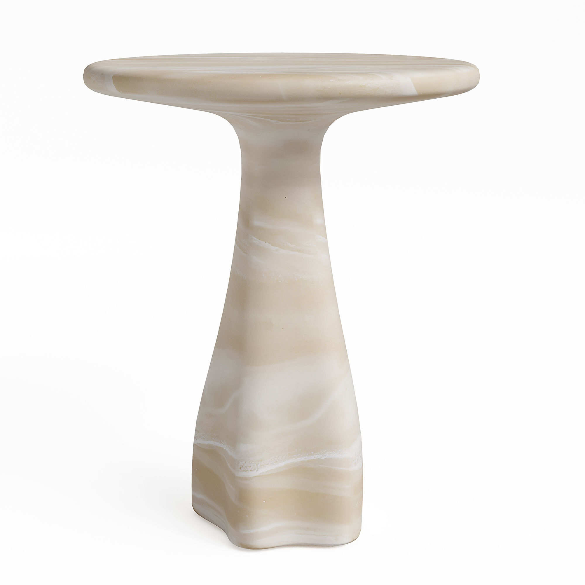 CB2 Espira Round Cream Tables Low-poly 3D model_1