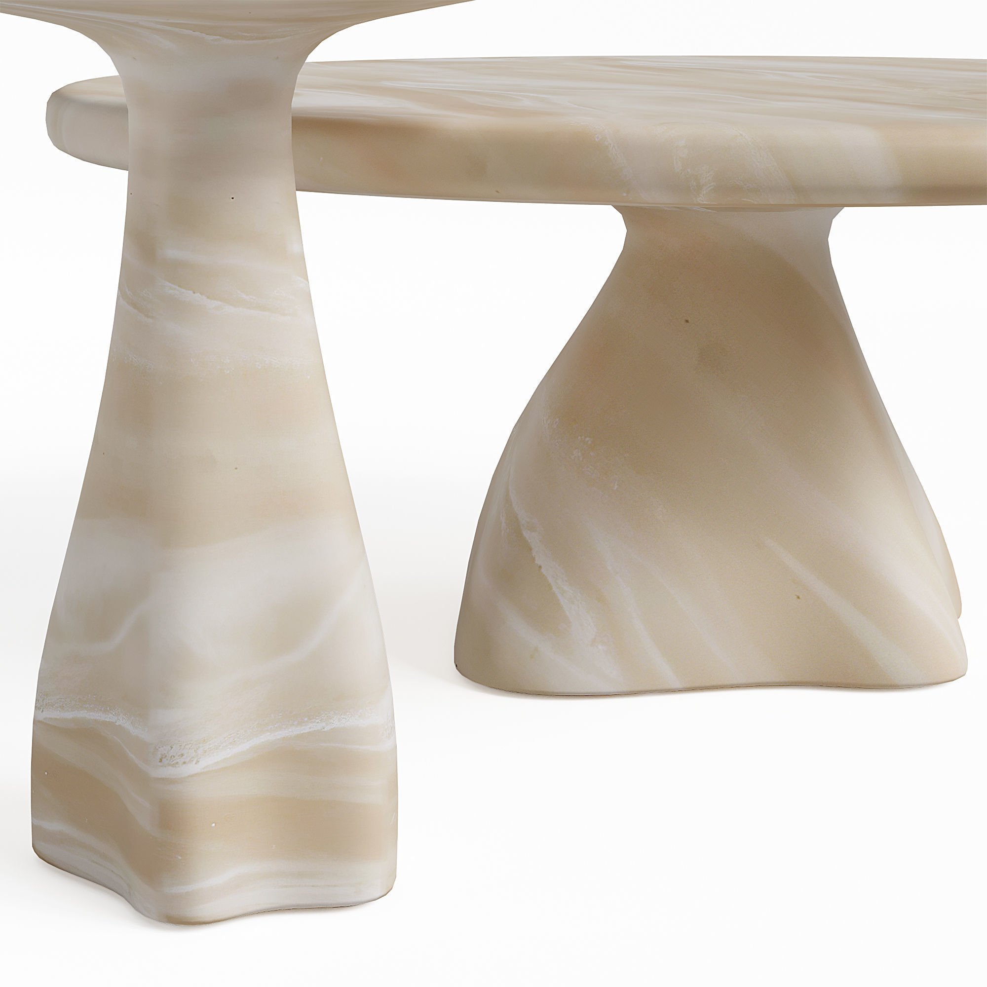 CB2 Espira Round Cream Tables Low-poly 3D model_3