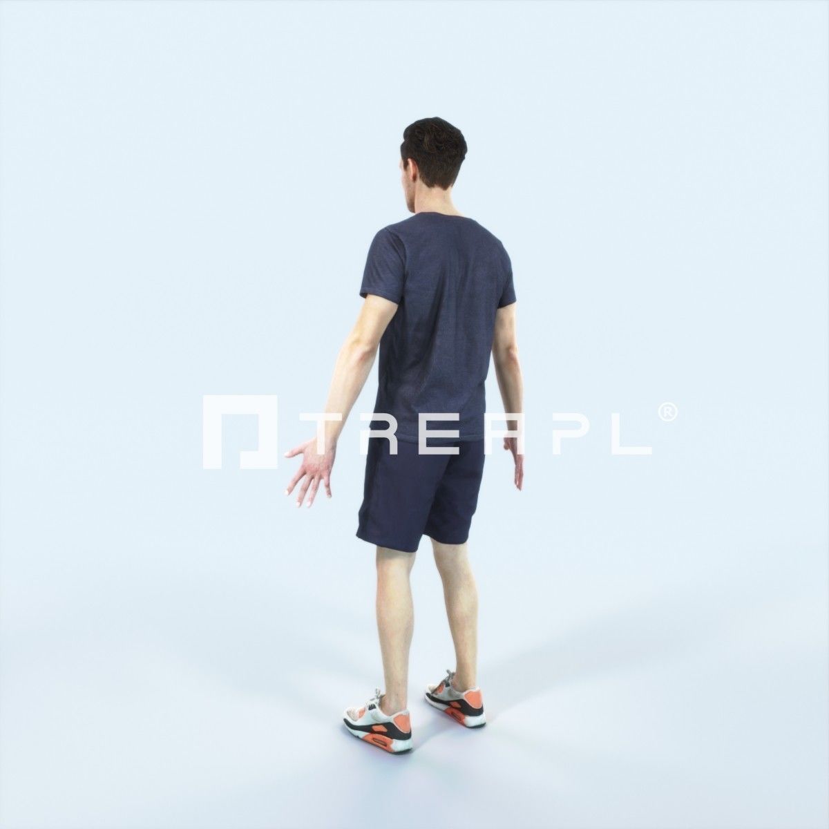 Virtue A Animated Rigged Sports Man Low-poly 3D model_4